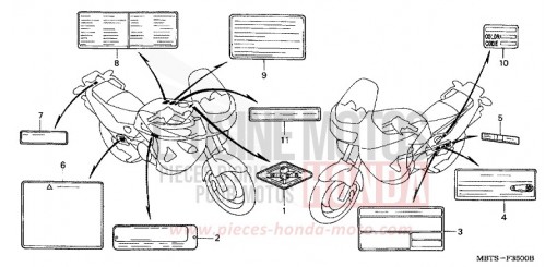 ETIQUETTE DE PRECAUTIONS XL1000V3 de 2003